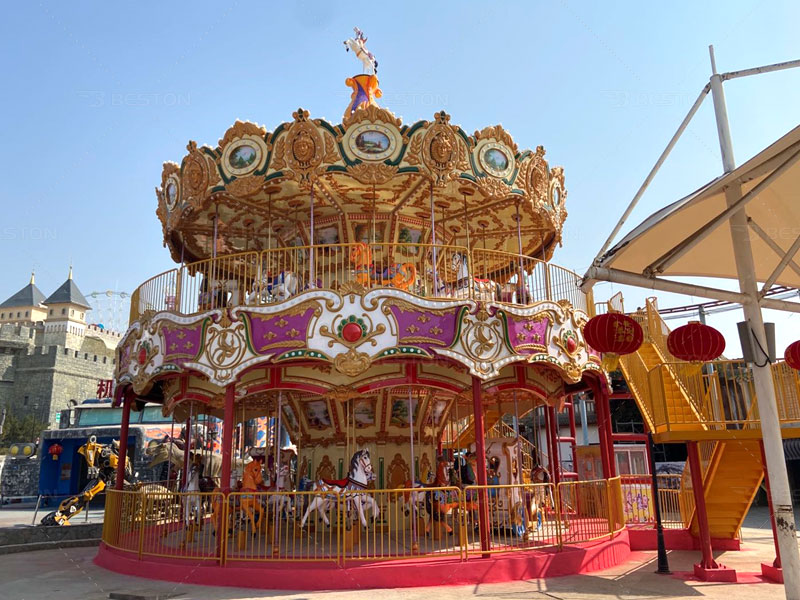 68 seat double decker merry-go-round carousel for sale